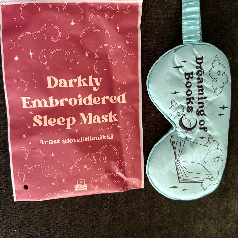 Dreaming of Books Sleep Mask by Artist @lovelittlenikki